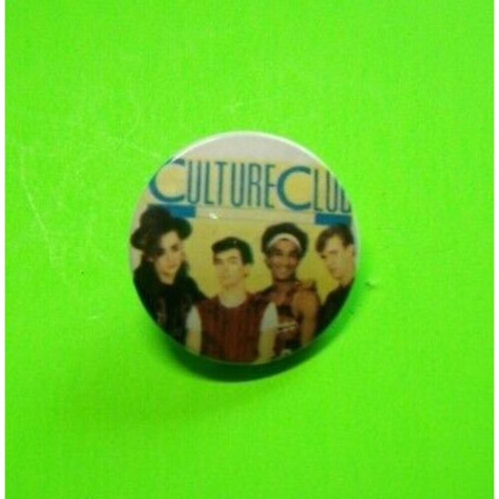 Culture Club Pinback Button BOY GEORGE New Wave Badge 1980s ORIGINAL Band Shot